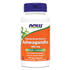 Ashwagandha NOW 450 mg, vegetarijanske kapsule (90 kapsul)