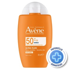 Avene Sun, ultra fluid z visoko zaščito pred soncem za obraz - ZF 50 (50 ml)