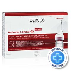 Vichy Dercos Aminexil Clinical 5, ampule proti izpadanju las za ženske (21 x 6 ml)