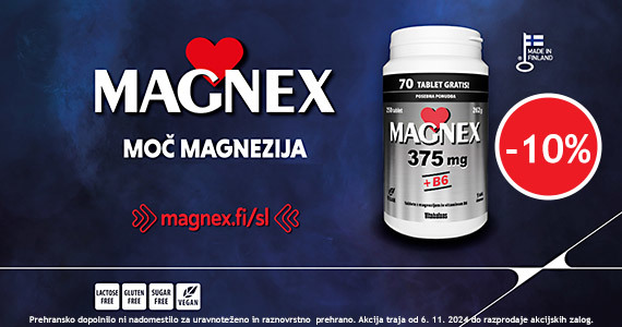 Magnex 375 mg + B6 paket (180 tablet + 70 tablet) vam je na voljo 10% ugodneje