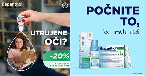 Kapljice za oči Bepanthol so vam na voljo 20% ugodneje.