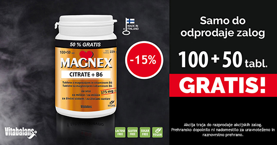 Magnex Citrate + B6 - promocijsko pakiranje vam je na voljo kar 15% ugodneje.