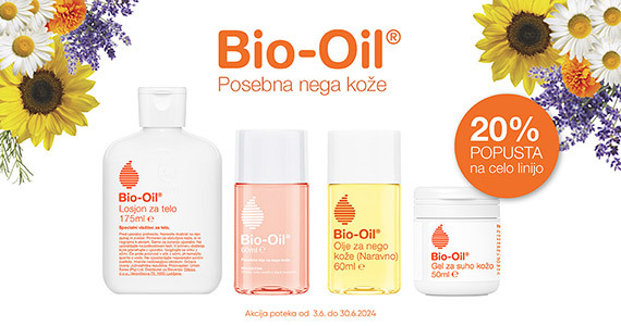 Vsi izdelki Bio-Oil so vam na voljo 20% ugodneje.