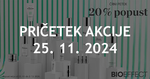 Bioeffect Black Friday na Lekarnar.com - Vsi izdelki Bioeffect so vam na voljo 20% ugodneje.