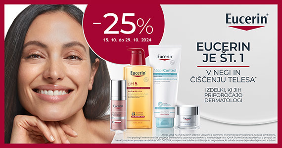 Vsi izdelki Eucerin so vam na voljo 25% ugodneje