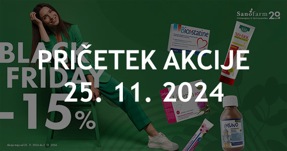 Sanofarm Black Friday na Lekarnar.com - Vsi izdelki so vam na voljo 15% ugodneje.