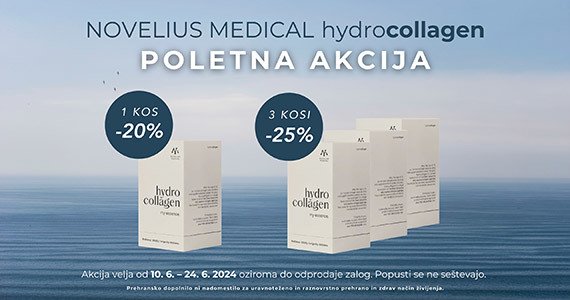 Ob nakupu 1 izdelka Novelius Medical Hydrocollagen prejmete 20% popust, ob nakupu 3 ali več izdelkov pa kar 25% popust.