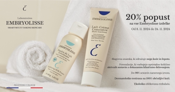 Embryolisse vam je na voljo 20% ugodneje.