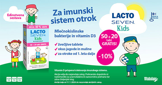 Posebna ponudba: Lactoseven Kids (50 tablet ) + Darilo: 20 tablet (-10%). - Slika 1