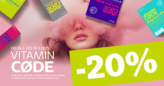 Yasenka Vitamin Code linija vam je na voljo 20% ugodneje.