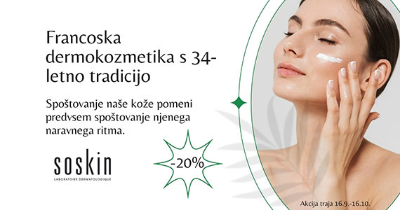 Vsi izdelki SOSkin kozmetike so vam na voljo 20% ugodneje