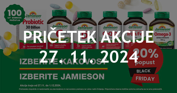 amieson Black Friday na Lekarnar.com: Vsi izdelki Jamieson so vam na voljo 20% ugodneje