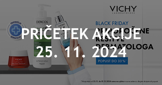 Vichy Black Friday na Lekarnar.com: Vichy izdelki so vam na voljo do 33% ugodneje.