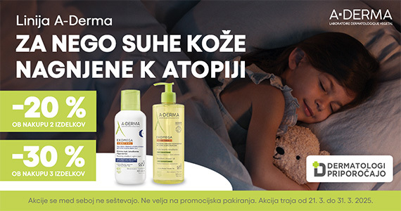 Ob nakupu 2 izdelkov A-Derma prejmete 20% popust, ob nakupu 3 ali več izdelkov pa kar 30% popust.