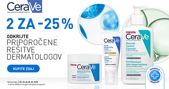 CeraVe vikend - ob nakupu 2 ali več izdelkov CeraVe prejmete kar 25% popust.
