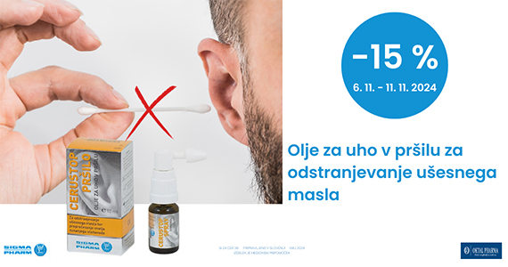 Cerustop olje za uho vam je na voljo 15% ugodneje