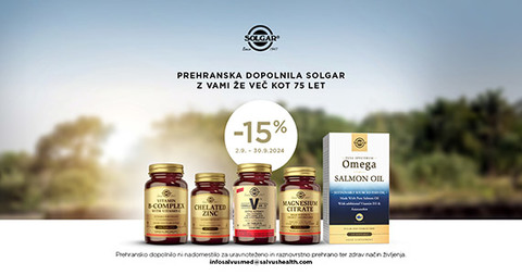 Izdelki Solgar so vam na voljo 15% ugodneje.