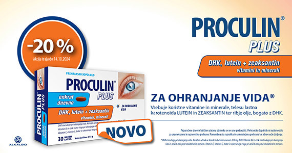 Proculin Plus mehke kapsule so vam na voljo 20% ugodneje