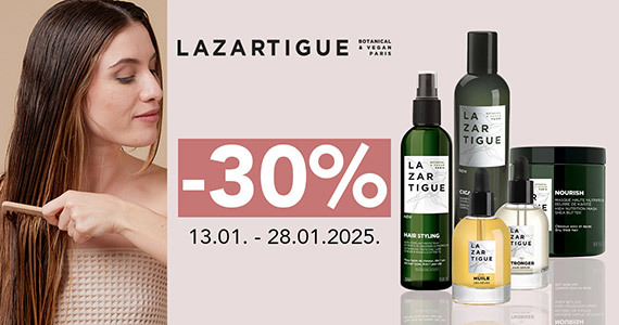 Vsi izdelki kozmetike Lazartigue so vam na voljo 30% ugodneje