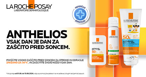 Vsi izdelki La Roche-Posay Anthelios so vam na voljo kar 30% ugodneje.