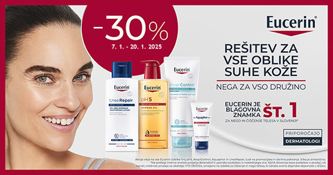 Izdelki Eucerin za nego telesa so vam na voljo 30% ugodneje.