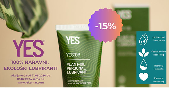 Vsi izdelki Yes so vam na voljo 15% ugodneje.