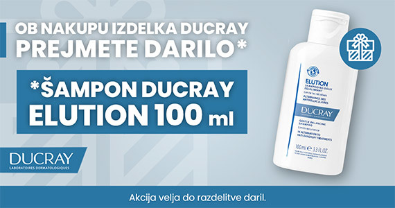 Ob nakupu vsakega izdelka Ducray prejmete darilo: Ducray Elution šampon (100 ml).