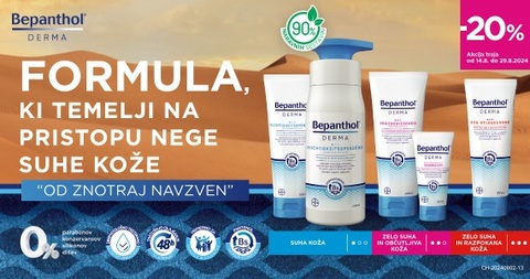 Linija izdelkov Bepanthol Derma vam je na voljo 20% ugodneje.