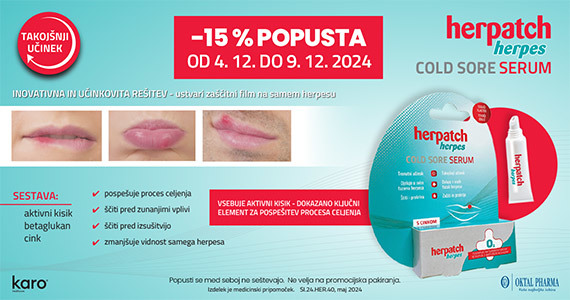 Herpatch serum za herpes vam je na voljo 15% ugodneje