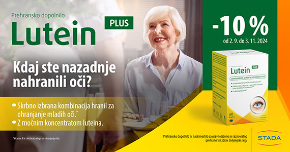 Lutein Plus mehke kapsule so vam na voljo 10% ugodneje.