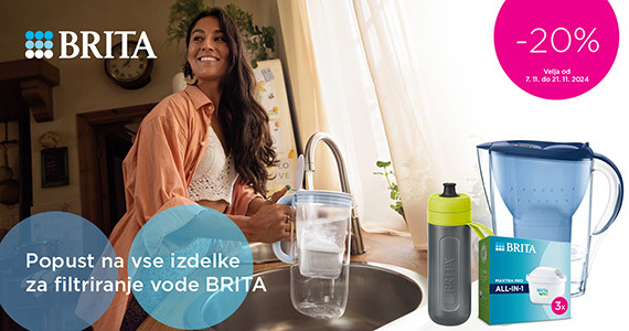 Vsi izdelki Brita so vam na voljo 20% ugodneje