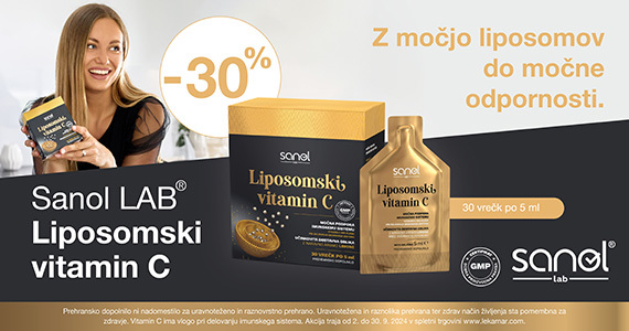 Sanol LAB Liposomski Vitamin C vam je na voljo kar 30% ugodneje.