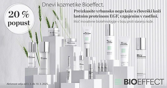 Vsi izdelki Bioeffect so vam na voljo 20% ugodneje.