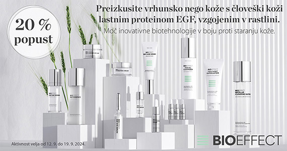 Vsi izdelki Bioeffect so vam na voljo 20% ugodneje.