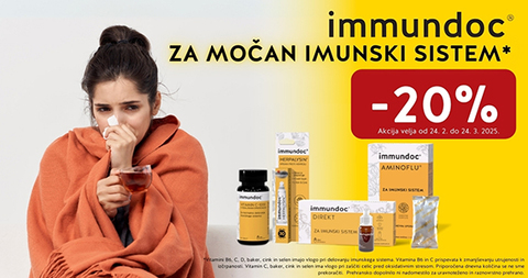 Vsi izdelki immundoc so vam na voljo 20% ugodneje.