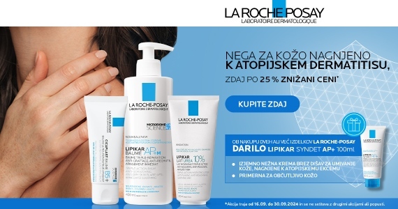 Dnevi ozaveščanja o ekcemu - Izbrani izdelki La Roche-Posay Lipikar in Cicaplast so vam na voljo 25% ugodneje.