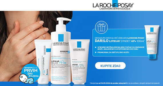 Ob nakupu 2 ali več izdelkov La Roche-Posay prejmete darilo: La Roche-Posay Lipikar Syndet AP+ (100 ml)