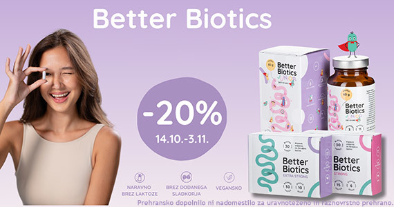 Vsi izdelki Better Biotics so vam na voljo 15% ugodneje.