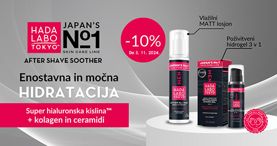 Hada Labo Tokyo Men izdelka sta vam na voljo 10% ugodneje.