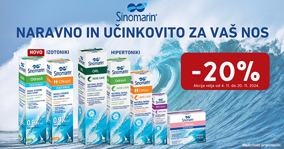 Vsi izdelki Sinomarin so vam na voljo 20% ugodneje.