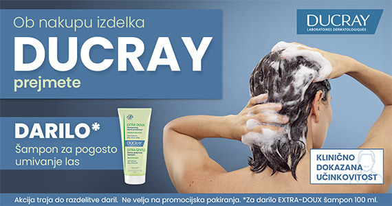 Ob nakupu vsakega izdelka Ducray prejmete darilo: Ducray Extra Doux šampon (100 ml)