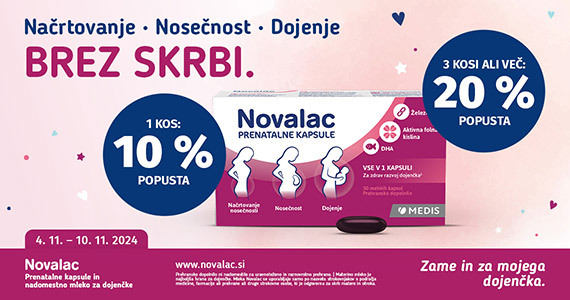 Ob nakupu 1 izdelka Novalac Prenatal prejmete 10% popust, ob nakupu 3 ali več izdelkov pa kar 20% popust