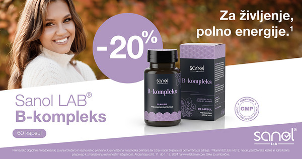 Sanol LAB B-kompleks vam je na voljo 20% ugodneje.