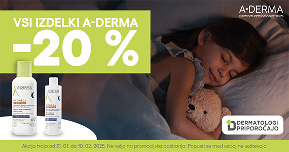 Izdelki A-Derma so vam na voljo 20% ugodneje.