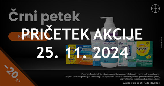 Bayer Black Friday na Lekarnar.com - Izbrani izdelki Bayer so vam na voljo 20% ugodneje.