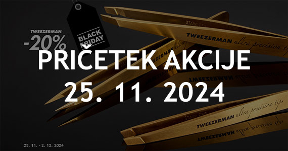 Tweezerman Black Friday na Lekarnar.com - Vsi izdelki Tweezerman so vam na voljo 20% ugodneje.