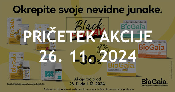 BioGaia Black Friday na Lekarnar.com - Prehranska dopolnila BioGaia so vam na voljo kar 30% ugodneje