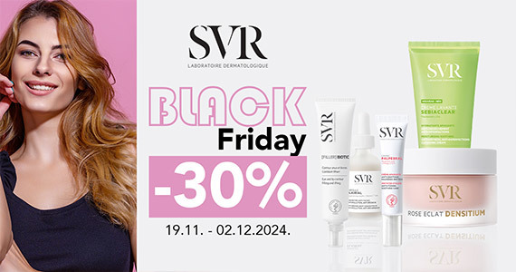 SVR Black Friday na Lekarnar.com - Vsi izdelki SVR so vam na voljo 30% ugodneje.