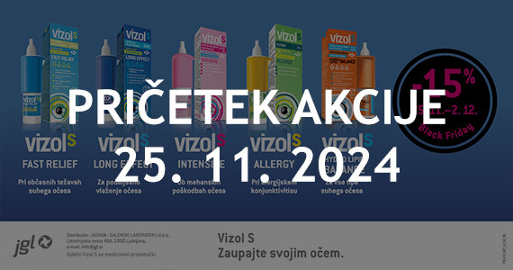 Vizol S Black Friday na Lekarnar.com: Vizol S izdelki so vam na voljo 15% ugodneje. - Slika 1