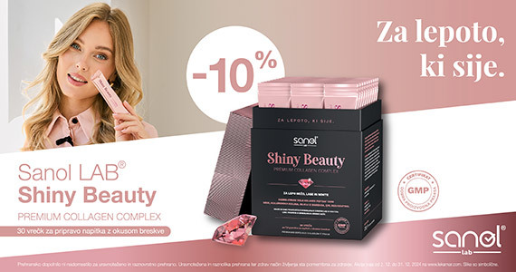 Sanol Lab Shiny Beauty Kompleks s kolagenom vam je na voljo 10% ugodneje.